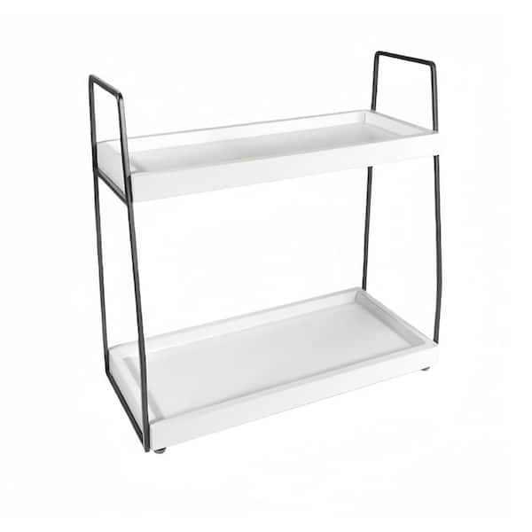 Bathroom Organizer Countertop, Counter Organizer for Bathroom Decor, Wooden Sink Shelf for Vanity Storage, Gray