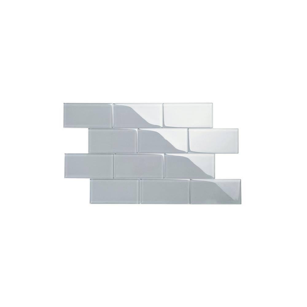 Gray 4x12 Glass Subway Wall Tile