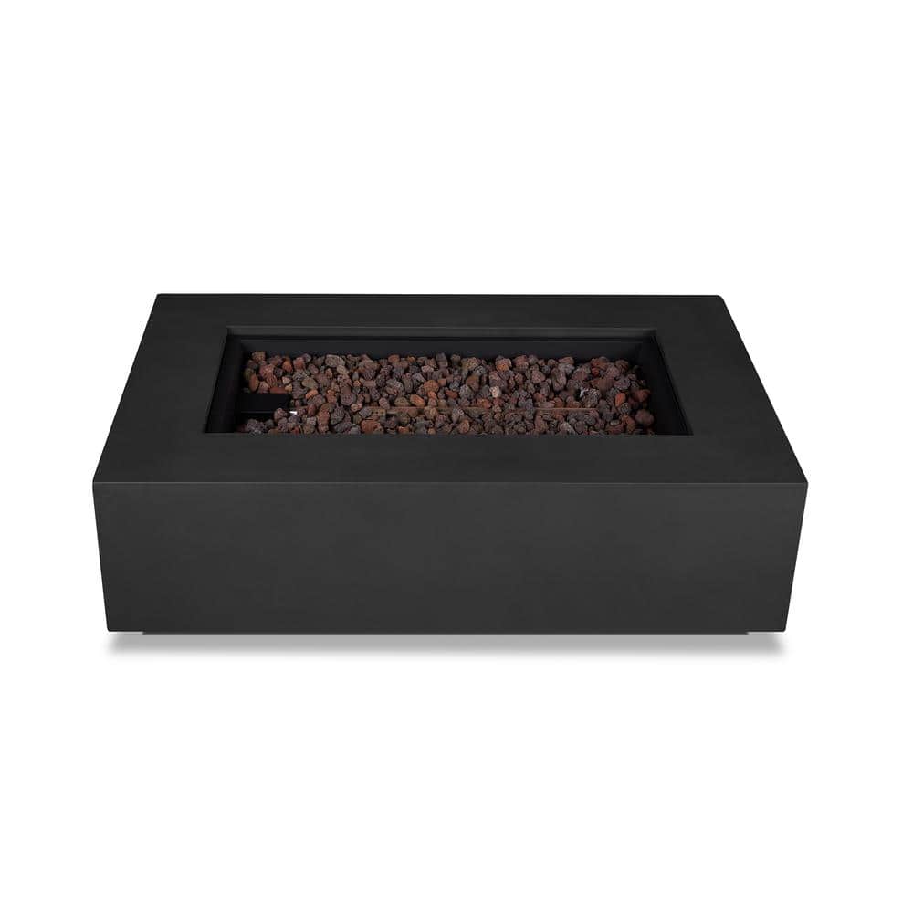 Aegean 50" Black Powder-Coated Steel Gas Fire Pit Table