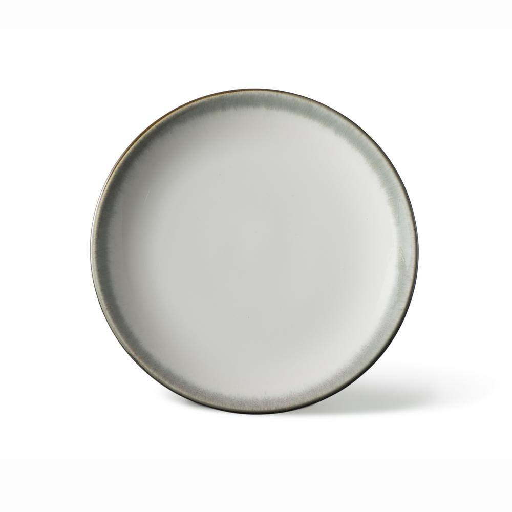 16-Piece White and Green Porcelain Dinnerware Set for 4