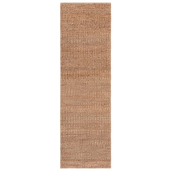 Natural Fiber 2 ft. x 8 ft. Natural Solid Woven Modern Runner Rug