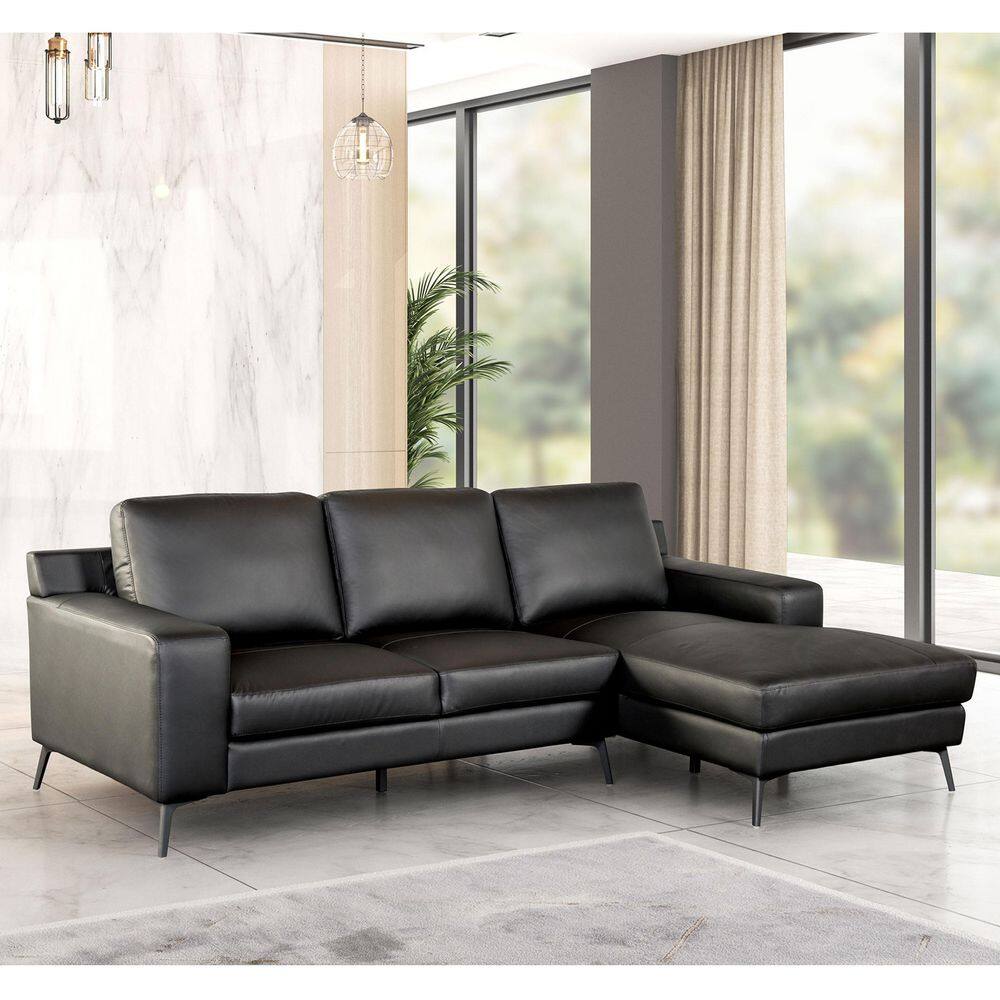 Furniture of America Serina 98.5 in. Square Arm 1-Piece Leather Match ...