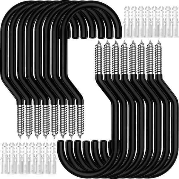 NVNOO 6 in. Heavy Duty Bike Hook, Loading Capacity 100 LBS Bike Hooks for Garage Wall and Garage Ceiling, Black (16-Pack)
