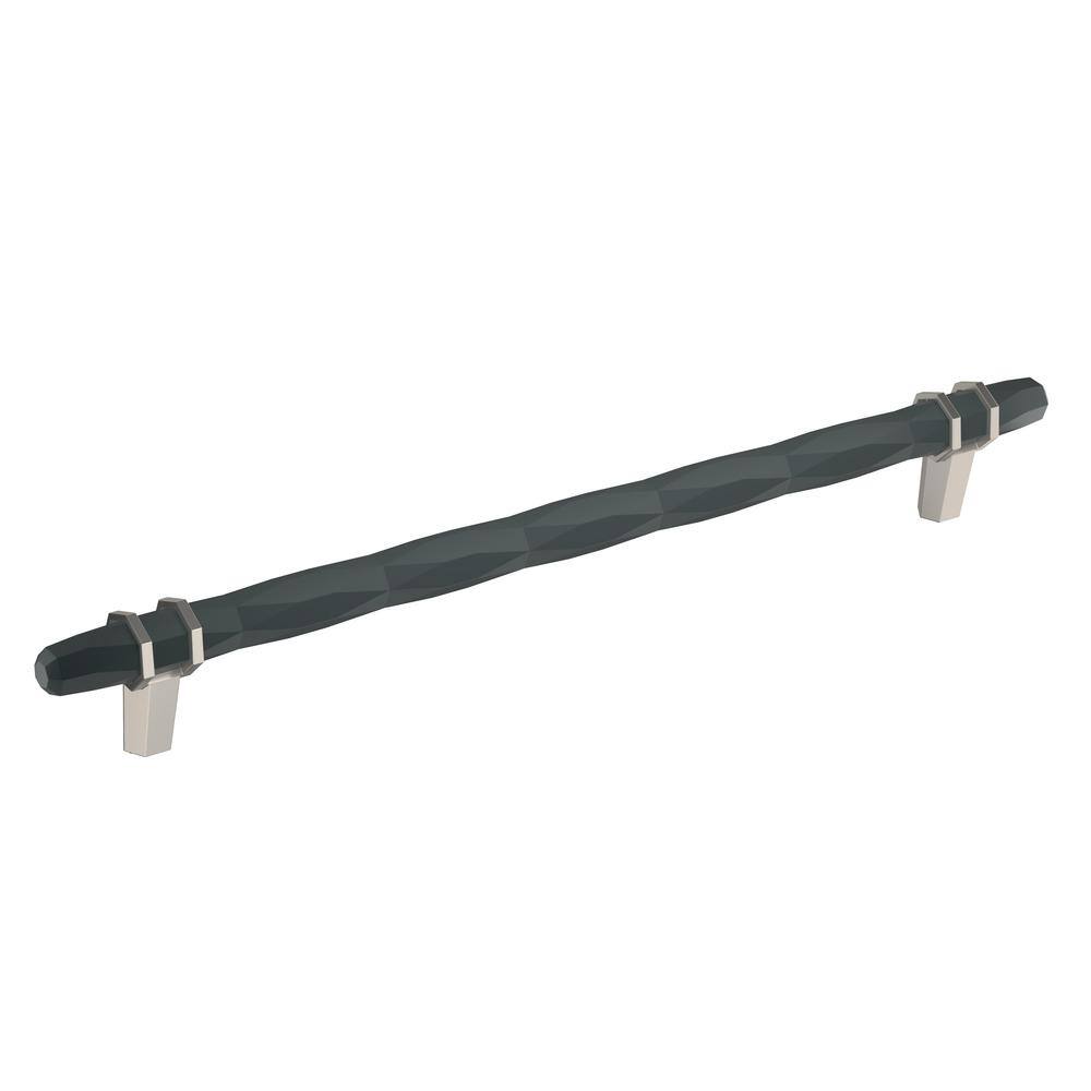 Modern Black Bronze and Satin Nickel 10-1/16 inch Cabinet Pull Bar