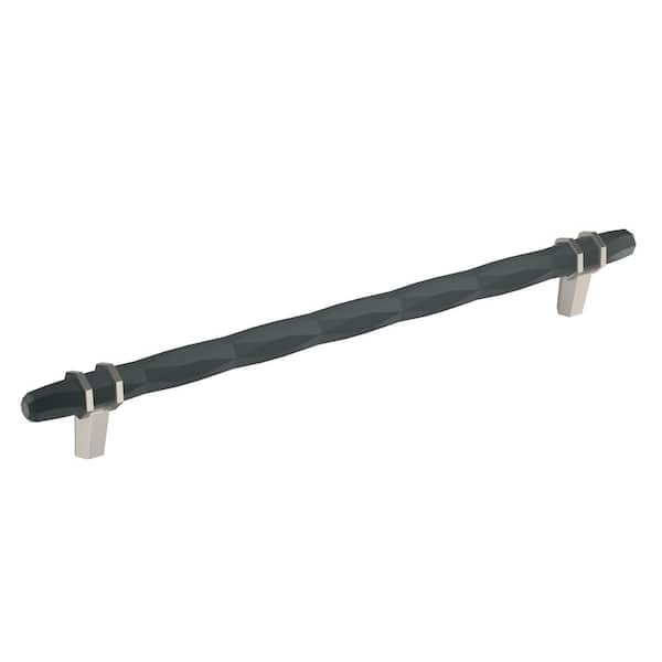 Amerock London 10-1/16 in. (256mm) Modern Black Bronze/Satin Nickel Bar Cabinet Pull