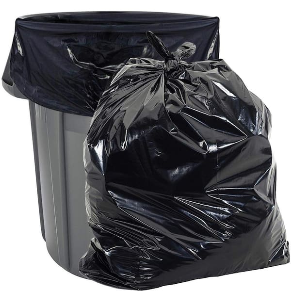 Aluf Plastics 55 Gal. 2.0 mil Heavy-Duty Black Trash Bags (100 