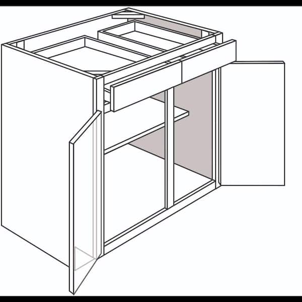 Hampton Bay Denver White Painted Shaker Stock Assembled Base Kitchen Cabinet (33 in. x34.5 in x24 in)