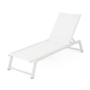 Christopher Knight Home Jerome Outdoor Aluminum Chaise Lounge with Mesh Seating White 