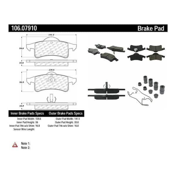 Centric Parts Disc Brake Pad Set 1999-2004 Jeep Grand Cherokee 4.0L 4.7L