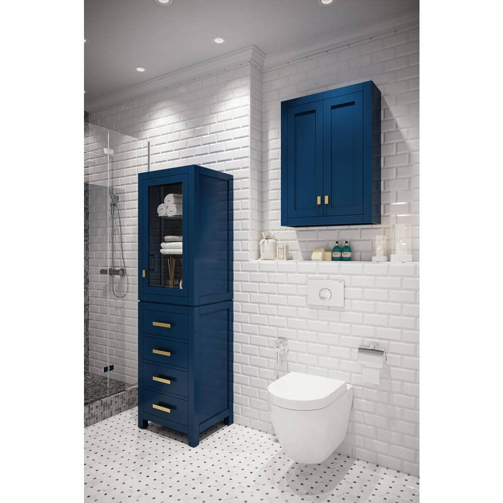 Madison 33" Blue Solid Hardwood Medicine Cabinet with Chrome Hardware