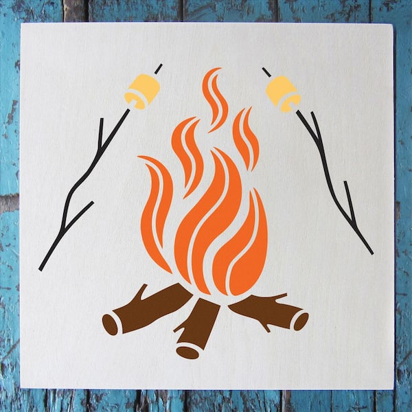 1- 5x8 inch Custom Cut Stencil, (VF-7) Flames Fire Arts and Crafts Scrapbooking Painting on The Wall Wood Glass