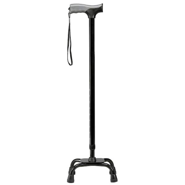 Soft Grip Quad Foot Cane in Black