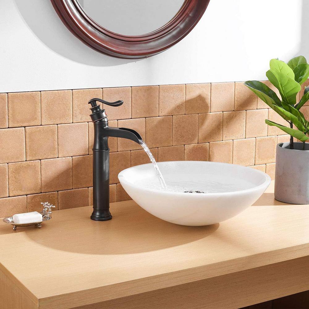 Oil Rubbed Bronze Single Handle Waterfall Vessel Faucet
