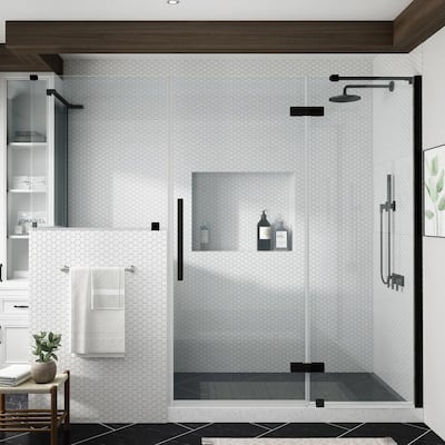 Tampa 92 13/16 in. W x in. H Rectangular Pivot Frameless Corner Shower Enclosure in ORB with Buttress Panel