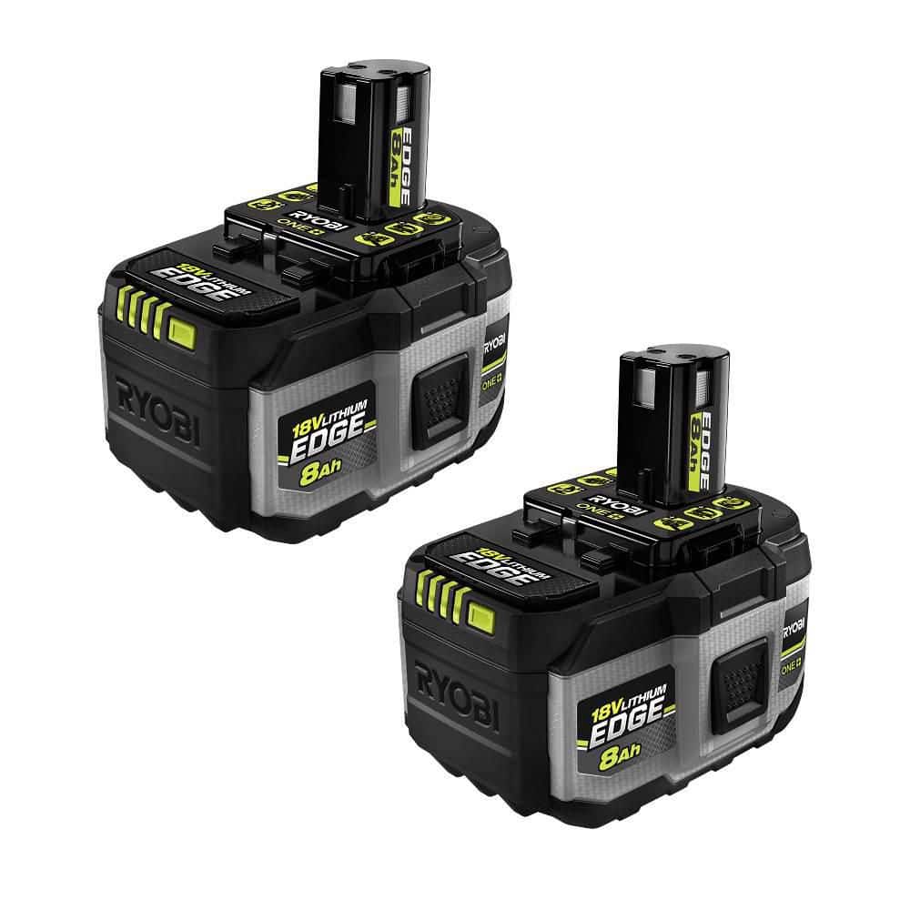 RYOBI ONE+ 18V Lithium EDGE 8.0 Ah Battery (2 Pack)