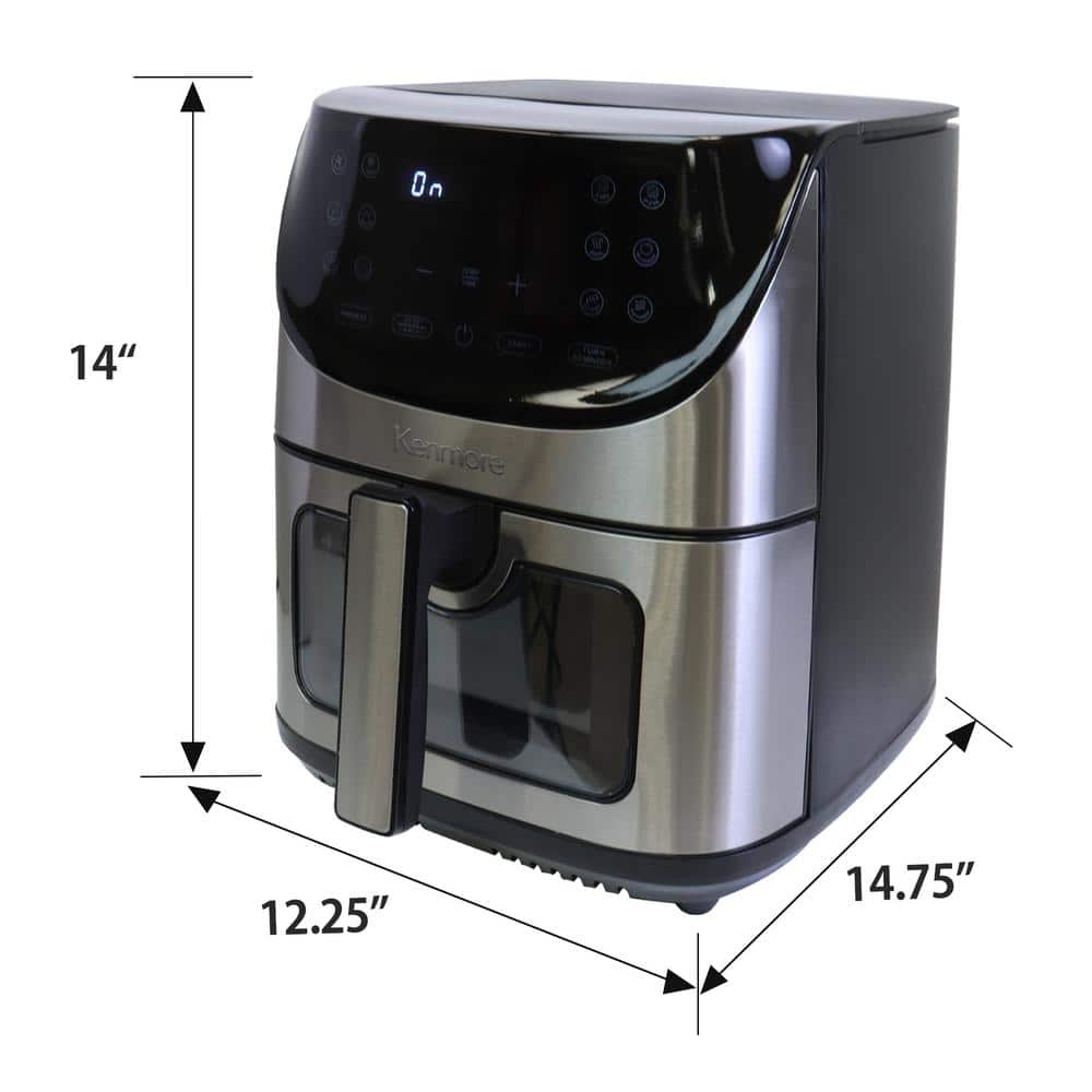 Kenmore 8 Qt Stainless Steel Digital Dual Basket Air Fryer