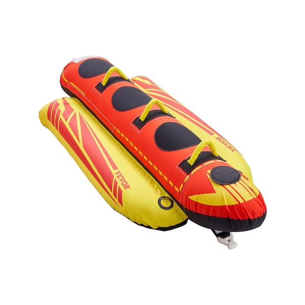 VEVOR Towable Tubes for Boating, 1-3 Riders Inflatable Boat Tubes and Towables, 510 lbs. Capacity Hot Dog Water Sport Tube