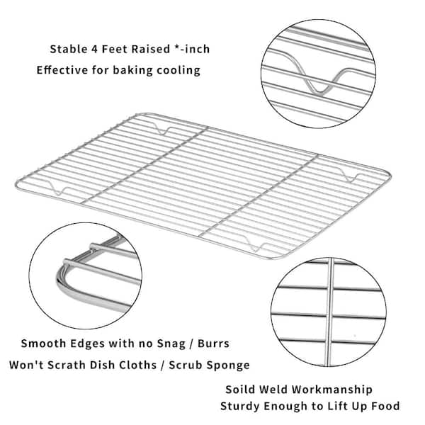 Velaze 2-Piece Stainless Steel Baking Tray Non-Stick Sheet Set VLZ
