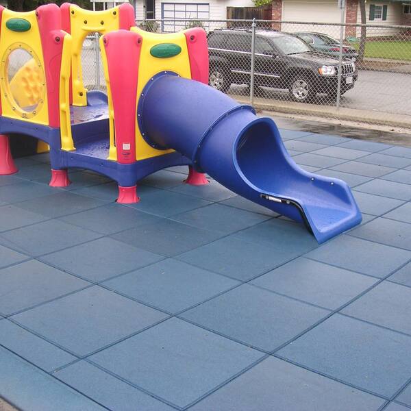 19.5'' x 19.5'' x 2'' thick Playground Rubber Tiles Terra Cotta or Blue only 