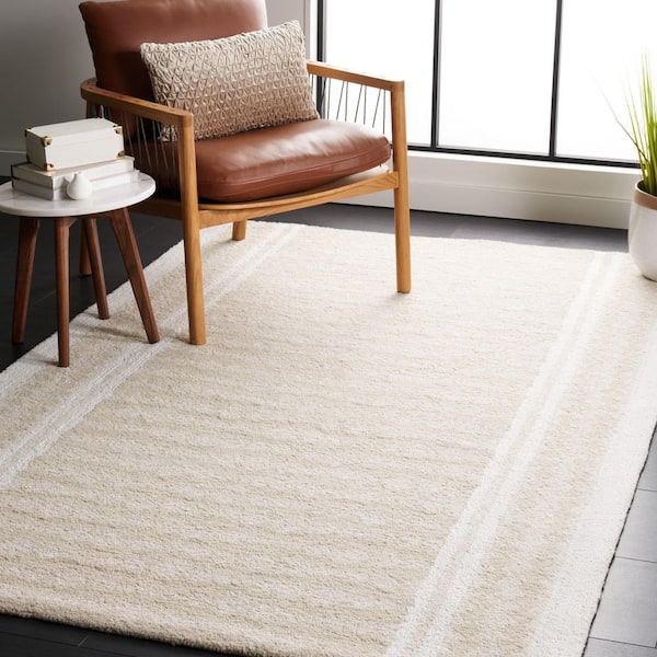 Capri 8 ft. x 10 ft. Beige/Ivory Diamond Border Area Rug