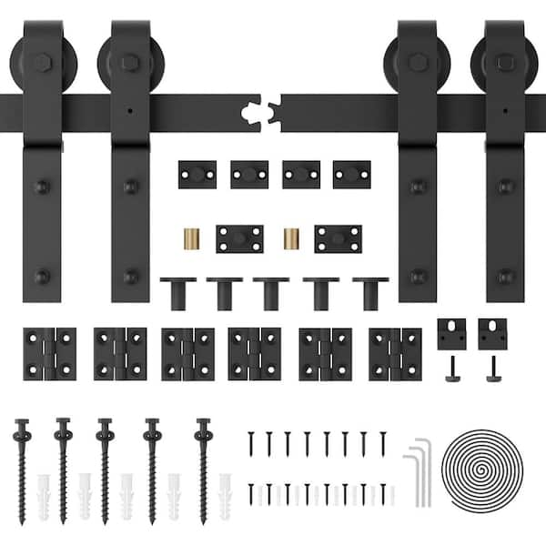 72 in. Bi-Fold Sliding Barn Door Hardware Track Kit for 4 Closet Door, Support for Top Mount and Side Mount