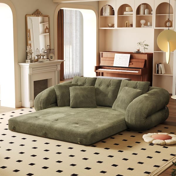 ソファベッド Stylist Sofa Bed Two Seater JASIWAY 81.5 in. W Corduroy Velvet Convertible Twin Sleeper