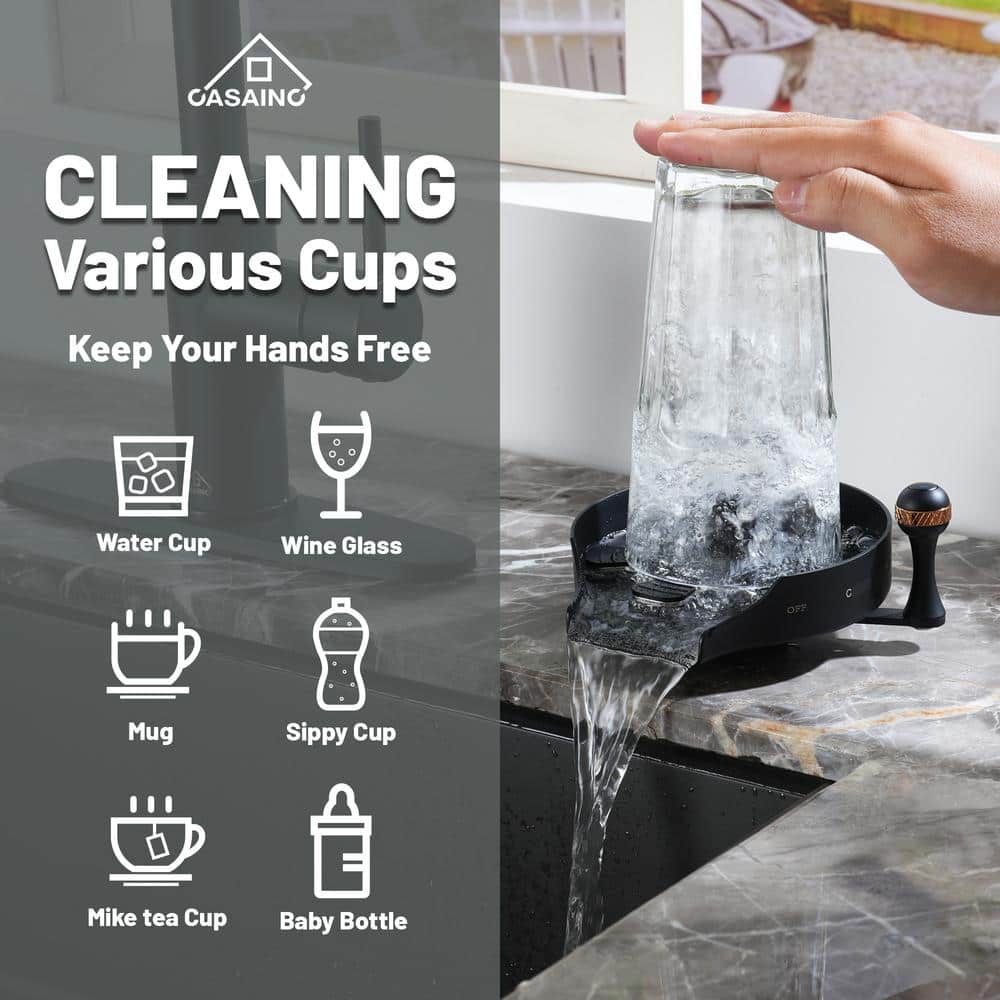 Matte Black Stainless Steel Kitchen Sink Glass Rinser