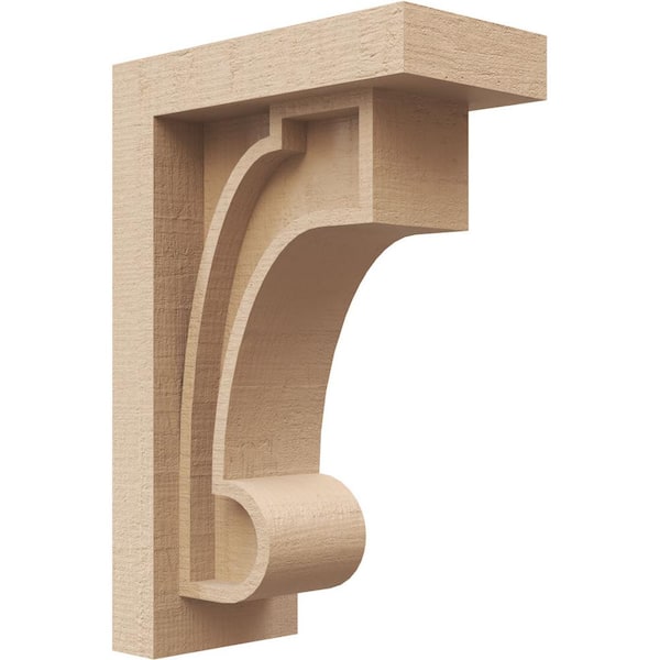 Ekena Millwork 3 in. x 9 in. x 6 in. Classic Alma Rough Cedar Woodgrain TimberThane Corbel, Primed Tan