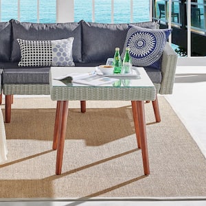 Albany Brown Square Wicker Outdoor Accent Table
