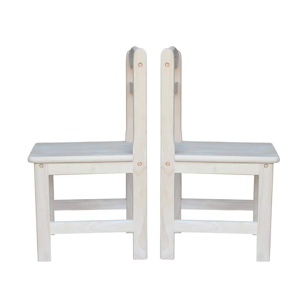 White Wood Juvenile Chair Set with Ladder Bracing