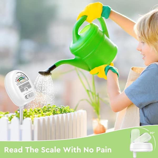 ITOPFOX Soil Moisture Meter 4-in-1 Soil Moisture/Light/Nutrients/pH Meter for Gardening Indoor & Outdoor Plants Use