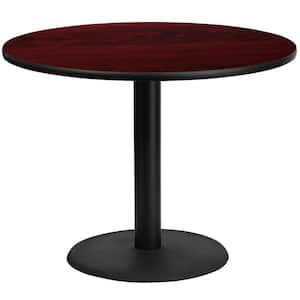 42 in. Round Mahogany Laminate Table Top with 24 in. Round Table Height Base
