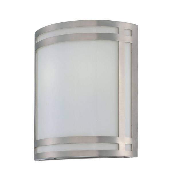 Illumine 2-Light Polished Steel Frost Glass Sconce
