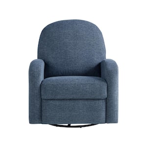 Preston Blue Polyester Rocker Recliner with Swivel Base