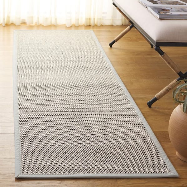 Natural Fiber 2 ft. x 8 ft. Marble/Beige Casual Basketweave Texture Runner Rug