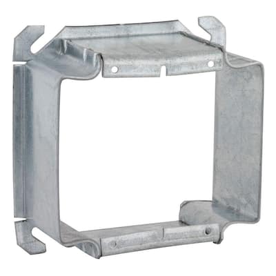 4 In. Square 2-gang Raised 1 In. Mud Ring, (25 Pack)-780 - The Home Depot