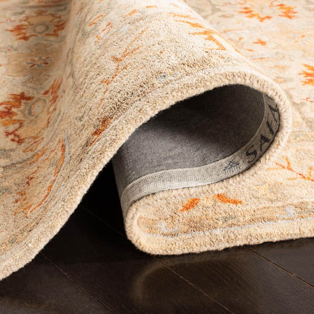 Antiquity Beige and Gray Wool Tufted Area Rug
