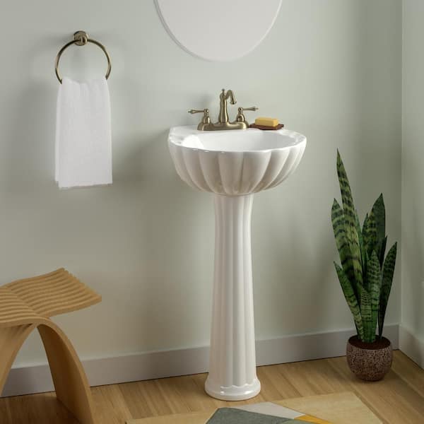 Bali 19 in. Pedestal Combo Bathroom Sink in Bisque