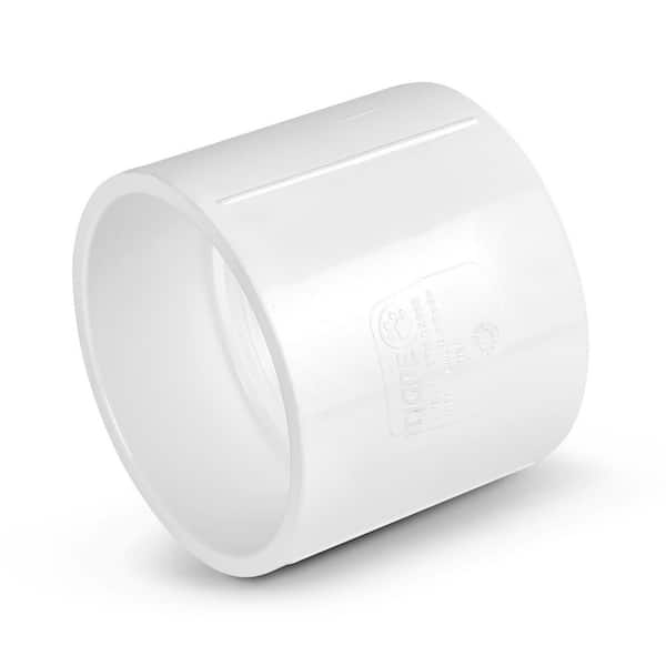 3 in. White Rigid PVC DWV Coupling, Hub x Hub Drain, Waste & Vent Fitting (5-Pack)