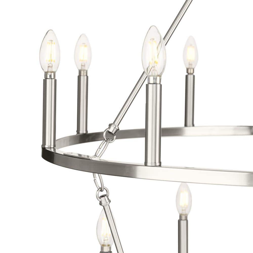Gilliam 35.5" Brushed Nickel 15-Light Circular Chandelier