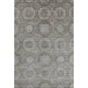 Mayfield Premium Machine Washable Abstract AMF1925 Pewter 8 ft. x 10 ft. Area Rug