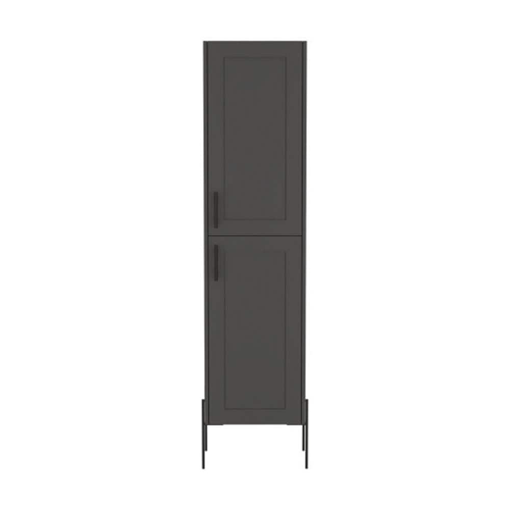 17.7 in. W x 13.9 in. D x 70.8 in. H Gray Particle Board 4-Tier Shelf 1-Doo