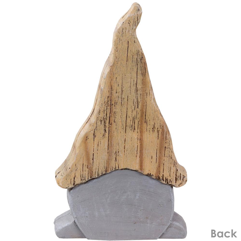 Gray and Beige Ceramic Indoor/Outdoor Garden Gnome Statue