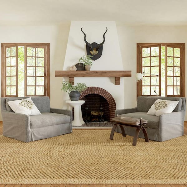 RUGS USA Lauren Liess Willow Bordered Jute Natural 6 ft. x 9 ft. Area ...