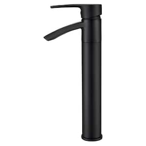 Ariana 12 in. Single-Handle Single-Hole Vessel Bathroom Faucet with Swivel Spout in Matte Black