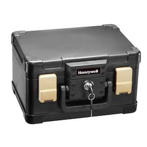 0.15 cu. ft. Molded Fire Resistant and Waterproof Portable Chest with Carry Handle, Key and Double Latch Lock