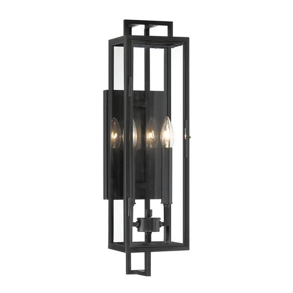 Minka Lavery Knoll Road Black Outdoor Hardwired Wall Mount Sconce with No Bulbs Included