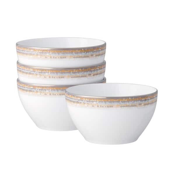 Noritake Raylan 4.25 in., 10 fl. oz. White Porcelain Mini Bowls, Set of 4