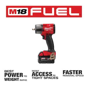 M18 FUEL GEN-2 18V Lithium-Ion Mid Torque & Compact Brushless Cordless 3/8 in. Impact Wrench with Friction Ring Kit