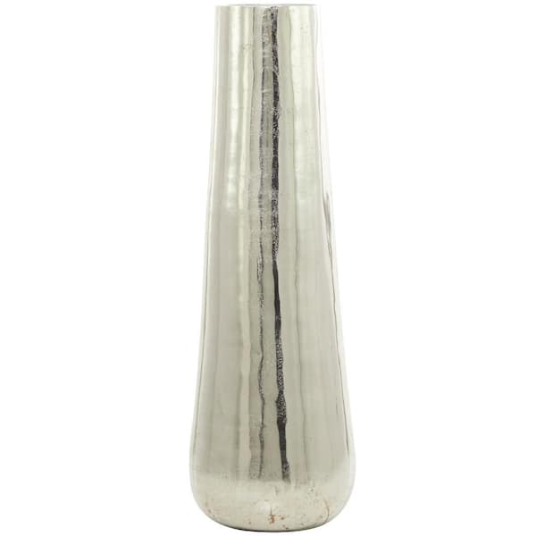 Litton Lane Silver Aluminum Decorative Vase 043353 - The Home Depot